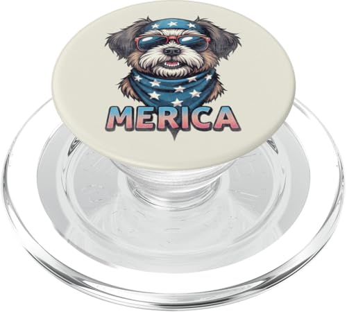 Vintage Shih Tzu 4. Juli Merica PopSockets PopGrip für MagSafe Vintage Shih Tzu 4. Juli Merica PopSockets PopGrip für MagSafe von USA Funny dog apparel for the holidays