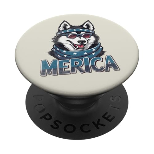Vintage Sibirischer Husky 4. Juli Merica PopSockets Klebender PopGrip Vintage Sibirischer Husky 4. Juli Merica PopSockets Klebender PopGrip von USA Funny dog apparel for the holidays