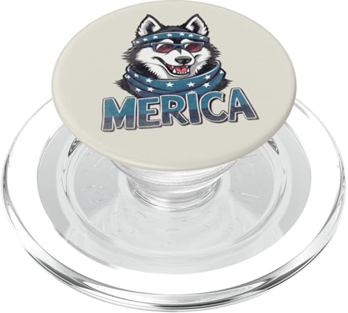 Vintage Sibirischer Husky 4. Juli Merica PopSockets PopGrip für MagSafe Vintage Sibirischer Husky 4. Juli Merica PopSockets PopGrip für MagSafe von USA Funny dog apparel for the holidays