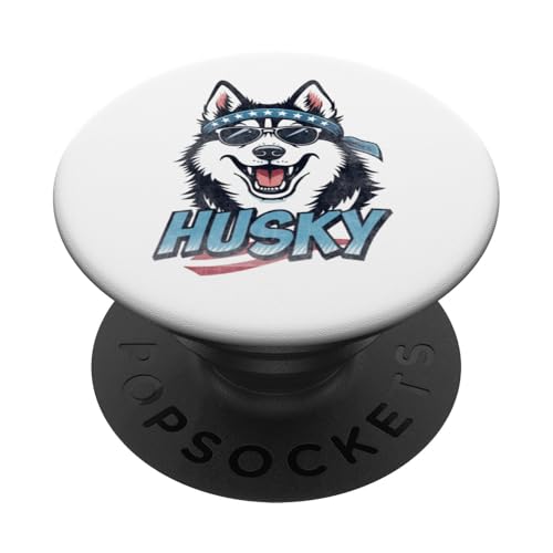 Vintage Sibirischer Husky PopSockets Klebender PopGrip Vintage Sibirischer Husky PopSockets Klebender PopGrip von USA Funny dog apparel for the holidays
