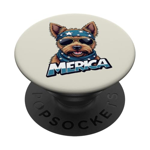 Vintage Yorkshire Terrier 4. Juli Merica PopSockets Klebender PopGrip Vintage Yorkshire Terrier 4. Juli Merica PopSockets Klebender PopGrip von USA Funny dog apparel for the holidays