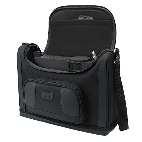 USA Gear Mini-Projektorgehäuse mit Reisetasche Kompatibel mit ViewSonic M1, LG PF1500W, VOPLLS ​​15000, Roconia 12000LM, VANKYO Leisure 3W, DR.J Professional HI-04, AKATUO 12000L 350ANSI (Schwarz) von USA Gear