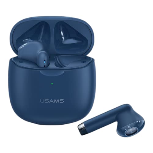 Bluetooth Kopfhörer in-Ear Wireless kabellos mit Kräftigem Bass with USB-C Quick Charge BT 5.0 HiFi 3D Stereo Sound True Wireless Earbuds mit Integriertem Mikrofon Touch Control Super-Mini (Blau) von USAMS