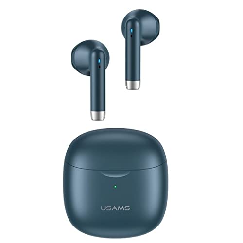 Bluetooth Kopfhörer in-Ear Wireless kabellos mit Kräftigem Bass with USB-C Quick Charge BT 5.0 HiFi 3D Stereo Sound True Wireless Earbuds mit Integriertem Mikrofon Touch Control Super-Mini (Blau) von USAMS