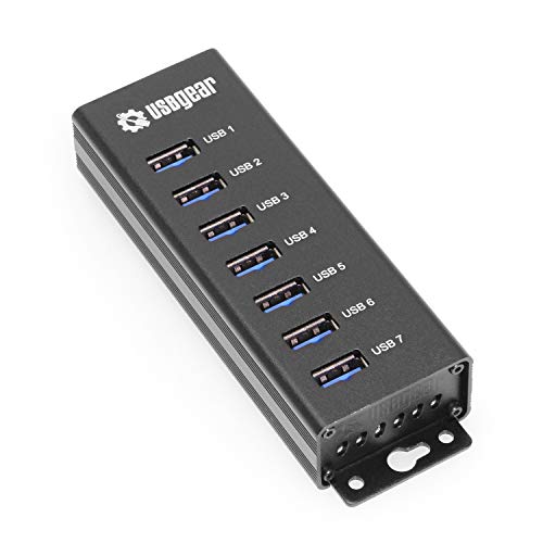 USBGear 7-Port USB 3.2 Gen 1 Lade- und SuperSpeed-Daten-Hub von USBGear