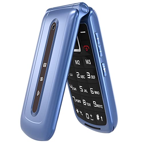 Ushining GSM Senior Handy entsperrt, Senior mit Klappdeckel mit großen Tasten, erhöhte Lautstärke, 2,4 Zoll Display, SOS-Schalter, FM-Radio, Kamera, Wecker, Akku 1000 mAh von USHINING