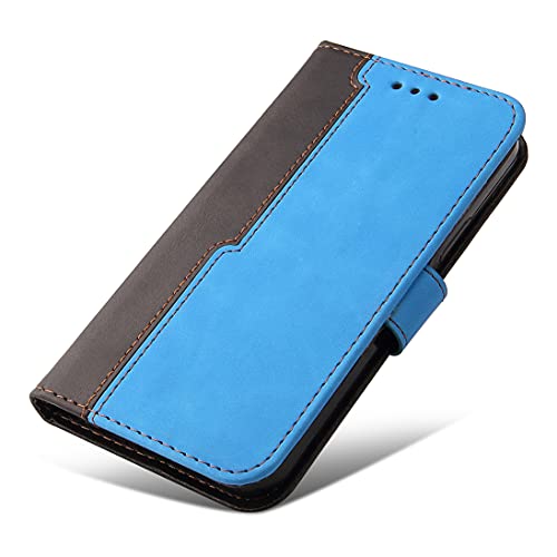 USIX XITEN Handyhülle für vivo Y21s/Y21/Y33s Hülle, PU/TPU Retro Klappetui Stoßfeste Schutzhülle Flip Magnetisch Telefonhülle, Blau von USIX