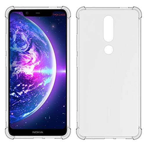 TiYa Schutzhülle für Nokia 5.1 Plus X5, TPU, Vier Ecken 5.1+, transparent, weich TiYa Schutzhülle für Nokia 5.1 Plus X5, TPU, Vier Ecken 5.1+, transparent, weich von USTIYA
