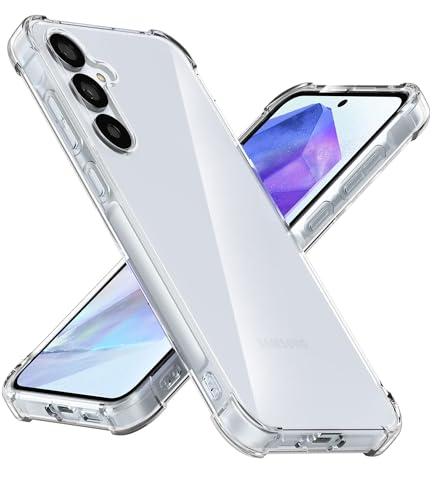 USTIYA Schutzhülle für Samsung Galaxy A55 5G, transparent, TPU, vier Ecken, militärische Qualität, transparent, weiche Funda USTIYA Schutzhülle für Samsung Galaxy A55 5G, transparent, TPU, vier Ecken, militärische Qualität, transparent, weiche Funda von USTIYA