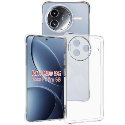 USTIYA Schutzhülle für Xiaomi Poco F7 Pro 5G/Redmi K80 5G, transparent, TPU, vier Ecken, militärische Qualität, transparent, weiche Funda USTIYA Schutzhülle für Xiaomi Poco F7 Pro 5G/Redmi K80 5G, transparent, TPU, vier Ecken, militärische Qualität, transparent, weiche Funda von USTIYA