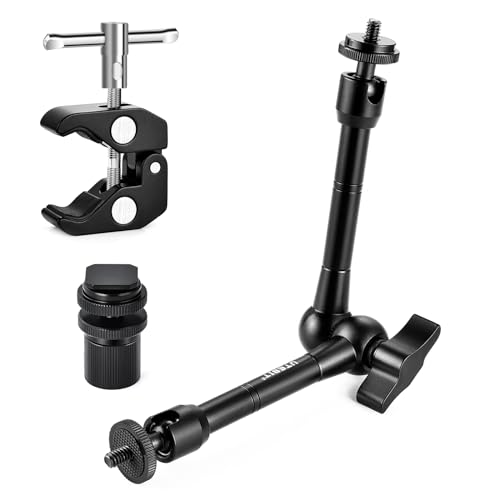 UTEBIT 11 Zoll Magic Arm mit großer Super Clamp Crab Zangen Clip, Monitor und LED-Licht Kamera Gelenkarm mit 1/4" Gewinde, Kamera Halterung max Belastung 2KG für DSLR-Kamera, Gopro von UTEBIT