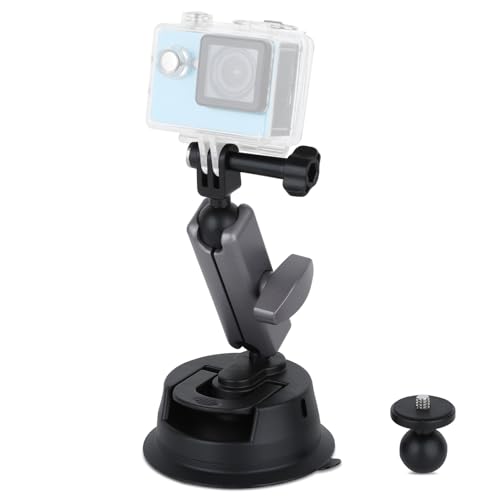 UTEBIT Saugnapfhalterung für GoPro und Handy, 360° Drehbar Action Kamera Saugnapfhalterung für Insta360, für DJI Saugnapf Halterung Auto Geeignet für Windschutzscheibe und Fenster von UTEBIT
