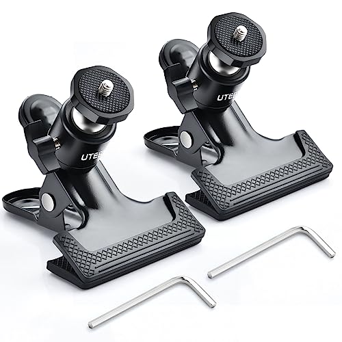 UTEBIT Klemme mit Kugelkopf Stativklemme - 2 Pack Metal Klemmhalter mit 1/4" Schraube, 360° Kamera Klammer Klemmstativ Blitzschiene für DSLR SLR Kamera Stativ Blitz Video - Schwarz UTEBIT Klemme mit Kugelkopf Stativklemme - 2 Pack Metal Klemmhalter mit 1/4" Schraube, 360° Kamera Klammer Klemmstativ Blitzschiene für DSLR SLR Kamera Stativ Blitz Video - Schwarz von UTEBIT