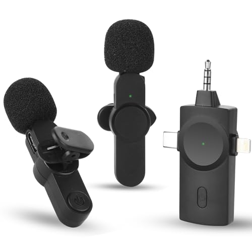UTEBIT Lavalier Mikrofon Kabellos für iPhone/iPad/Laptop/Kamera, Plug-Play Bluetooth Microphone Rauschunterdrückung, Mini Wireless Ansteckmikrofon für Live,Videoaufzeichnung,YouTube,Vlog von UTEBIT
