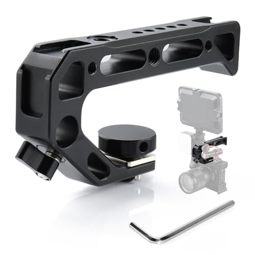 UTEBIT Top Handle Kamera Griff mit 3/8" Locating Schraube für ARRI, Universal Silikongriff mit 3 Cold Shoe Adapter zur Befestigung Cage Top Handle für DSLR Kameras, Leichtgewicht nur 124g UTEBIT Top Handle Kamera Griff mit 3/8" Locating Schraube für ARRI, Universal Silikongriff mit 3 Cold Shoe Adapter zur Befestigung Cage Top Handle für DSLR Kameras, Leichtgewicht nur 124g von UTEBIT