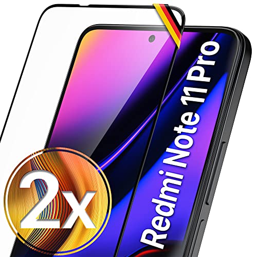 UTECTION 2X Full Screen Schutzglas für Xiaomi Redmi Note 11 Pro / 11 Pro Plus - 3D Schutzfolie gegen Displayschäden, Passgenaue Schutzglasfolie 9H Displayschutzfolie Glas von UTECTION