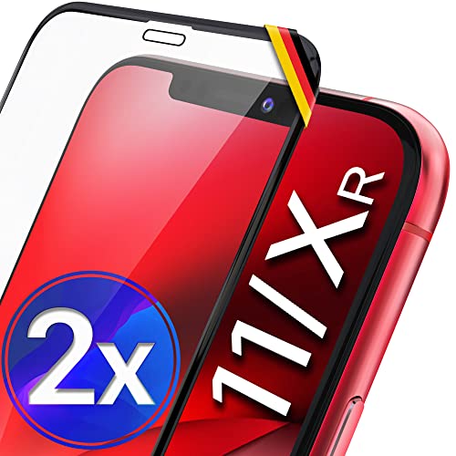 UTECTION 2X Full Screen Schutzglas für iPhone 11 & iPhone XR | Perfekte Passform vom Deutschen Anbieter | Kinderleichte Anbringung > Keine Blasenbildung, ultimative Glashärte von UTECTION