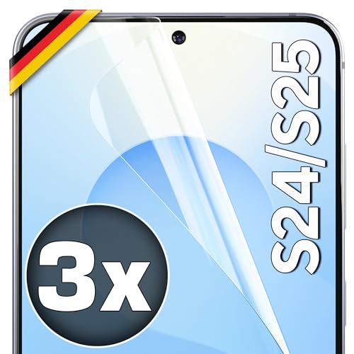 UTECTION 3X Schutzfolie für Samsung Galaxy S24 - Fingerabdruck kompatibel - Premium Folie KEIN Glas - Hüllenfreundlich - Anti Kratzer Displayschutzfolie Ultra Clear - Schutz Displayfolie von UTECTION