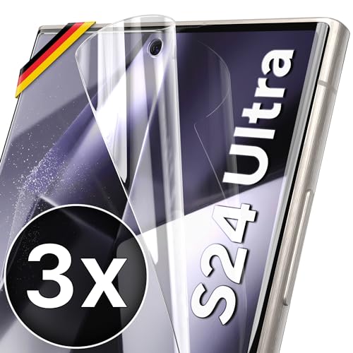 UTECTION 3X Schutzfolie für Samsung Galaxy S24 Ultra - Fingerabdruck kompatibel - Premium Folie KEIN Glas - Hüllenfreundlich - Anti Kratzer Displayschutzfolie Ultra Clear - Schutz Displayfolie von UTECTION