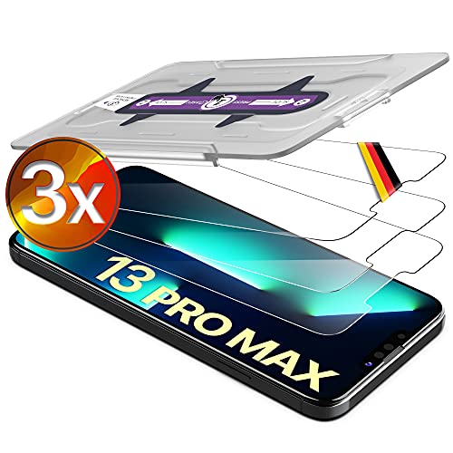UTECTION 3X Schutzglas Folie für iPhone 13 Pro Max - Kinderleichte Anbringung - Hochwertiger Displayschutz 9H aus Glas - Perfekte Schutzfolie Vorne für Hüllen & Cases - 3 Stück UTECTION 3X Schutzglas Folie für iPhone 13 Pro Max - Kinderleichte Anbringung - Hochwertiger Displayschutz 9H aus Glas - Perfekte Schutzfolie Vorne für Hüllen & Cases - 3 Stück von UTECTION