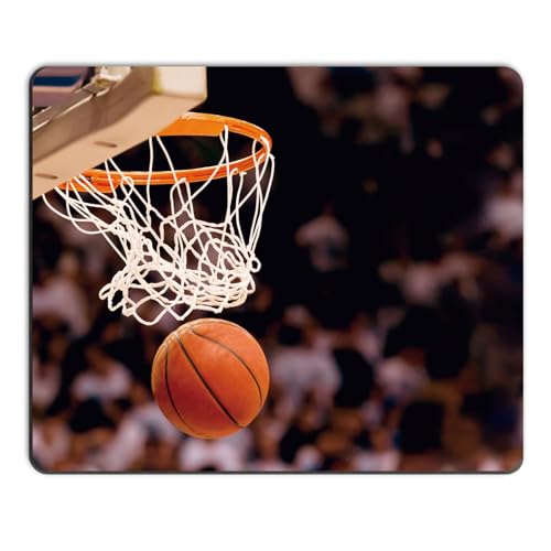 Mauspad, quadratisches Mauspad, personalisierbar, Premium-Textur, rutschfeste Gummiunterseite, wasserdichtes Gaming-Mauspad für kabellose Maus, Computer, Laptop, Büro, Zuhause (Basketball-Sport) von UTGYRRIK