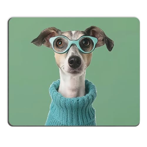 Mauspad, quadratisches Mauspad, personalisierbar, Premium-Textur, rutschfeste Gummiunterseite, wasserdichtes Gaming-Mauspad für kabellose Maus, Computer, Laptop, Büro, Zuhause (niedlicher Hund) von UTGYRRIK