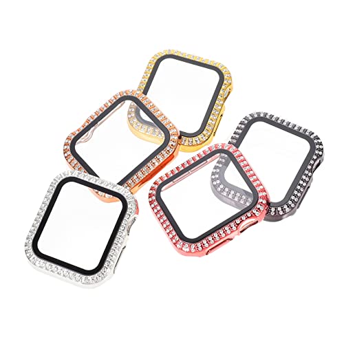 UTHCLO 5Stücke Teiliges Smartwatch Gehäuse mit Glitzer Schutzhülle für Kompatibel mit Watch Hochwertiges PC Material Modisches Design Optimaler Schutz von UTHCLO