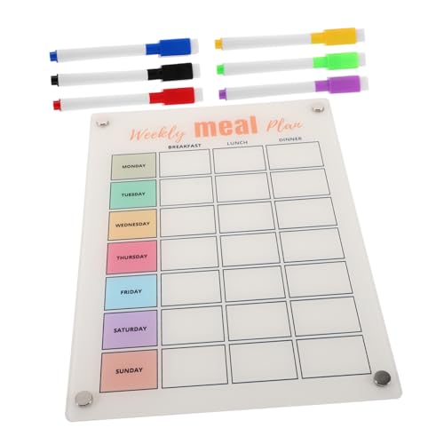 UTHCLO Wochenplaner Kühlschrankmagnete Wochen Whiteboard Kalender Tagesnotizblock Kalender Magnetischer Menüplaner Terminplanertafel Magnettafel Für Den Kühlschrank Transparentes von UTHCLO