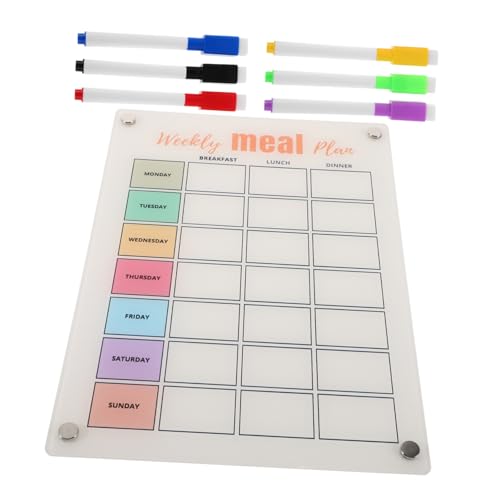 UTHCLO Wochenplaner-kühlschrankmagnete Kühlschrank-planungstafel Abendmenütafel Für Die Küche Magnetischer, Trocken Abwischbarer Planer Essensplaner Planertafel Transparent Kunstharz von UTHCLO