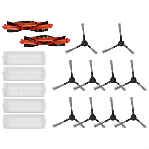 Seitenbürsten-Filter-Set für Roboter WVCR200S Staubsauger, Ersatzteil-Zubehör-Set, 1 Rollenbürste + 3 Filter + 4 Seitenbürsten (B) von UTTASU