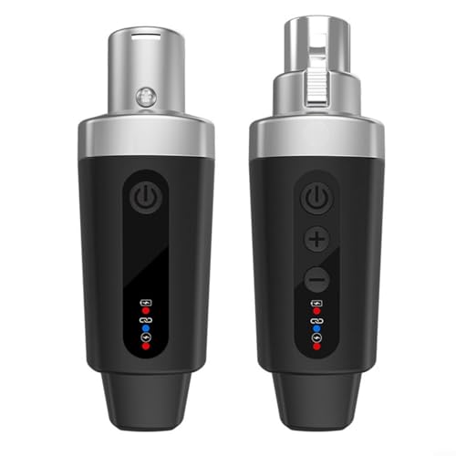 UTTASU 2,4 G kabelloser Mikrofon-Konverter, XLR-Sender, Empfänger-System, Metall-Schnittstelle, dynamische Mikrofon-Audio-Übertragung, 50 m Reichweite, wiederaufladbar, 8–10 Stunden Akkulaufzeit von UTTASU