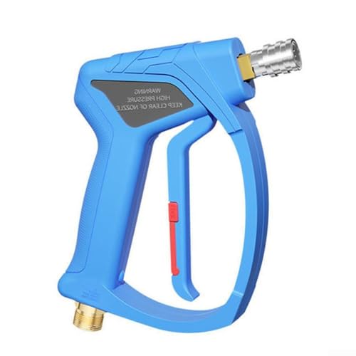 UTTASU Hochdruckreiniger-Auslösegriff mit M22 14 mm Anschluss und 3/8-Zoll-Schnellanschluss-Auslass für Hochdruckreinigung bis zu 4000 PSI (blau M22-14) von UTTASU