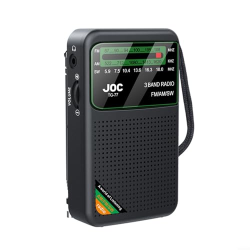UTTASU Kompaktes tragbares Radio AM/FM/SW Bänder, 3 W, großer Lautsprecher, 1000 mAh, wiederaufladbarer Akku, Typ-C-Aufladung, überlegener Empfang, leichtes Design für Reisen, Picknick, Strand UTTASU Kompaktes tragbares Radio AM/FM/SW Bänder, 3 W, großer Lautsprecher, 1000 mAh, wiederaufladbarer Akku, Typ-C-Aufladung, überlegener Empfang, leichtes Design für Reisen, Picknick, Strand von UTTASU