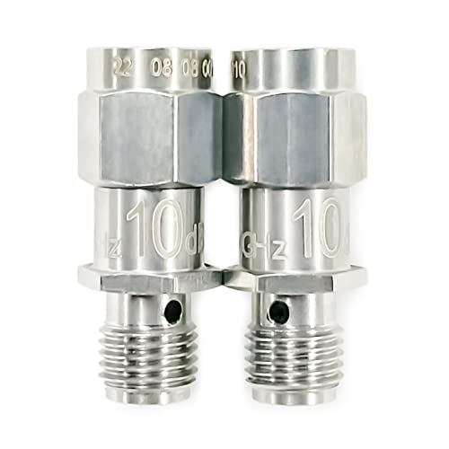 TOJOIN 2PCS RF Koaxial-Dämpfungsgerät, 12.4GHz 10dB 2W 50Ohm SMA Stecker auf SMA Buchse RF Coaxial Attenuator SMA Fester Dämpfungsregler von UU TOJOIN