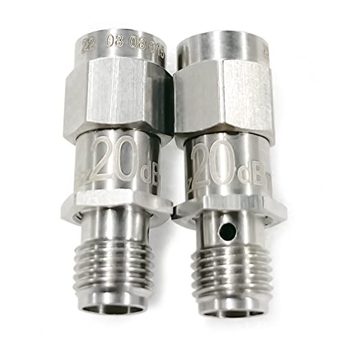 TOJOIN 2PCS RF Koaxial-Dämpfungsgerät, 12.4GHz 20dB 2W 50Ohm SMA Stecker auf SMA Buchse RF Coaxial Attenuator SMA Fester Dämpfungsregler von UU TOJOIN