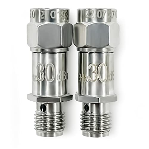 TOJOIN 2PCS RF Koaxial-Dämpfungsgerät, 12.4GHz 30dB 2W 50Ohm SMA Stecker auf SMA Buchse RF Coaxial Attenuator SMA Fester Dämpfungsregler von UU TOJOIN