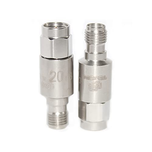 TOJOIN 2PCS RF Koaxial-Dämpfungsgerät, 8GHz 20dB 2W 50Ohm SMA Stecker auf SMA Buchse RF Coaxial Attenuator SMA Fester Dämpfungsregler von UU TOJOIN