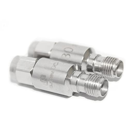 TOJOIN 2PCS RF Koaxial-Dämpfungsgerät, 8GHz 30dB 2W 50Ohm SMA Stecker auf SMA Buchse RF Coaxial Attenuator SMA Fester Dämpfungsregler von UU TOJOIN