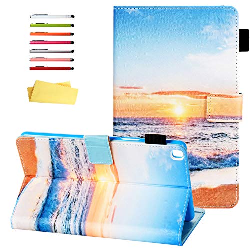 Galaxy Tab A 8.4 Hülle 2020 Modell (SM-T307 & SM-T307U) mit Stifthalter, Multi-Winkel-Viewing Folio Stand PU Leder Stoßfest TPU Cover für Samsung Galaxy Tab A 8.4 Zoll T307, Beach Sunrise von UUCOVERS