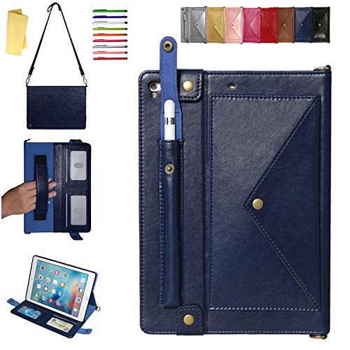 UUcovers, iPad 10.2 2019 Hülle 7. Generation, Smart PU Leder Multi-Winkel Ständer Brieftasche Crossbody Schultertasche Magnetic Folio Cover mit Stifthalter Handschlaufe Kartenfächer [Auto Wake/Sleep] blau 01# Blau iPad 10.2 2019 iPad 7th Generation von UUCOVERS