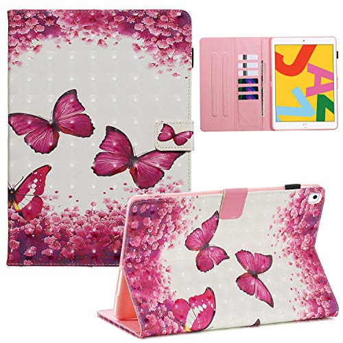 UUcovers Schutzhülle für Apple iPad 10.2 9th/8th/7th Generation (2021/2020/2019) & iPad Air 3 Tablet 10,5 Zoll 3. Generation & iPad Pro 10,5 mit Stifthalter [Auto Wake/Sleep] Smart Stand Cover, Rose von UUcovers