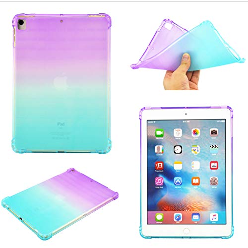 UUCOVERS iPad 10.2 Zoll Hülle 2020/2019 Ultra Thin Transparent Soft TPU Back Shockproof Cover Flexible Stoßfeste Schale [Eckenschutz] für Apple iPad 8. / 7. Generation, Lila & Grün von UUCOVERS