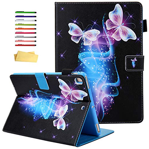 UUcovers iPad 9.7 Case 2018/2017 & iPad Air 1 /Air 2, Multi-Angle Folio Stand Magnetic Smart PU Leather Cover with Pencil Holder [Auto Sleep/Wake] for Apple iPad 6th/5th Generation, Purple Butterfly von UUCOVERS