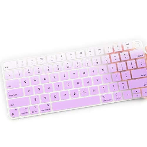 A2449 Magic Tastaturabdeckung für Apple iMac 61 cm (24 Zoll), mit Touch-ID, ultradünner, wasserdichter Tastaturschutz, UPurple von UUONDO
