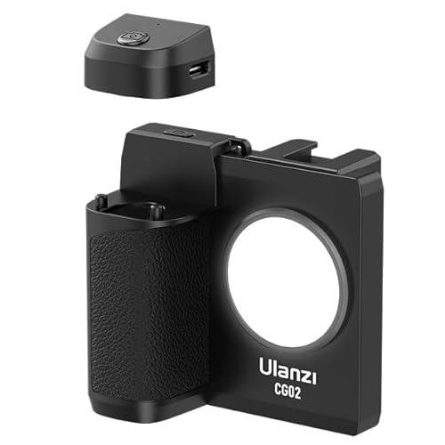UURig CG-02 Griffhalterung für Smartphone, verbesserter Handy-Kameragriff mit Fernauslöser, Handstativ, Fülllicht, Handgerät, Fotografie-Zubehör für iPhone 15, 14 Pro Max usw von UURig