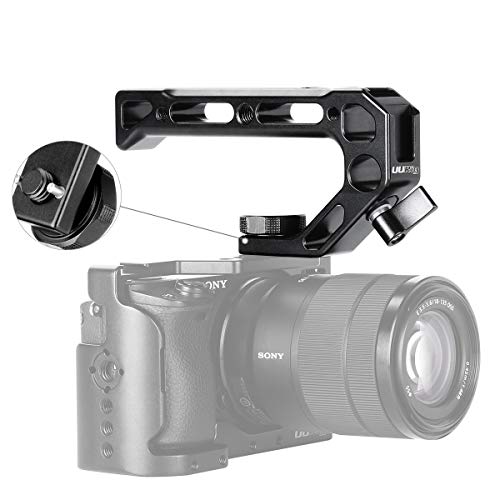 UURig R008 Kamera-/DSLR-Griff mit ARRI-Loch für Sony A6400 6300 Kamerakäfig mit niedrigem Winkel, 4 Kaltschuh-Halterungen, Mikrofon, 15 mm NATO-Schienenstab, Klemmrohrloch, Zubehör für Videofilme von UURig