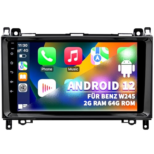 Autoradio für Mercedes Benz A-Klasse W169 B-Klasse W245 Viano Vito W639 Sprinter, Android 12 System 2G+64GB mit Navi CarPlay Android Auto WLAN, 9 Zoll Touchscreen Bluetooth Lenkradkontrolle von UUTouIoI