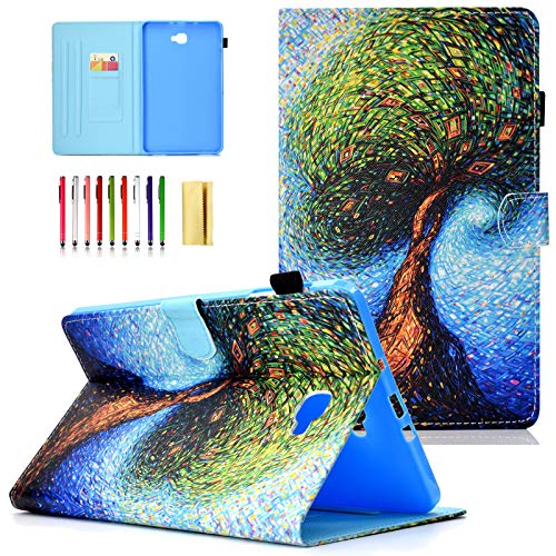 UUcovers, Schutzhülle für Samsung Galaxy Tab A 10.1 (SM-T580/SM-T585), geprägte Schmetterlinge, PU-Leder, automatischer Aufwach-/Schlafmodus, Standfunktion, Smart Wallet Case 01 Abstract Tree von UUcovers