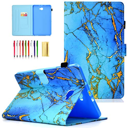 UUcovers, Schutzhülle für Samsung Galaxy Tab A 10.1 (SM-T580/SM-T585), geprägte Schmetterlinge, PU-Leder, automatischer Aufwach-/Schlafmodus, Standfunktion, Smart Wallet Case 01 Gilt Marble von UUcovers