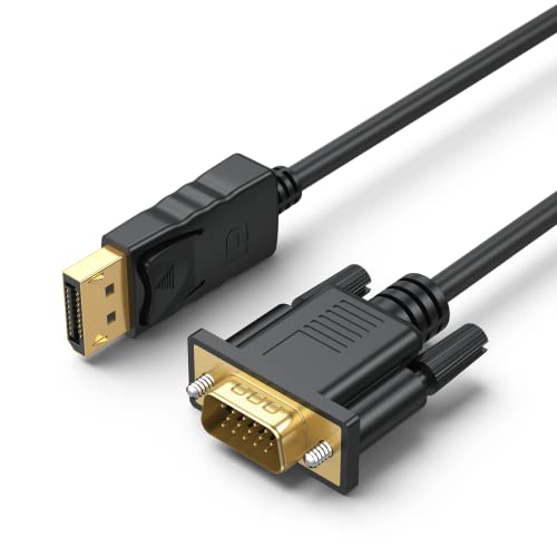 UV-CABLE DisplayPort auf VGA Kabel 1,5 m, DisplayPort DP auf VGA Adapter Stecker auf Stecker, vergoldet für Computer, Laptop, TV, Projektor, nicht USB auf VGA, nicht HDMI auf VGA von UV-CABLE
